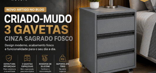 Criado-Mudo Cinza Sagrado Fosco: Elegância, Funcionalidade e Resistência para um Quarto Moderno