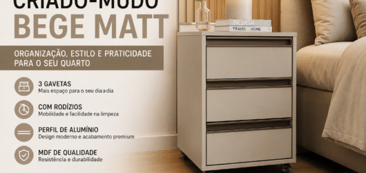 Criado-Mudo Bege Matt: Sofisticação, Funcionalidade e Durabilidade para Transformar Seu Quarto