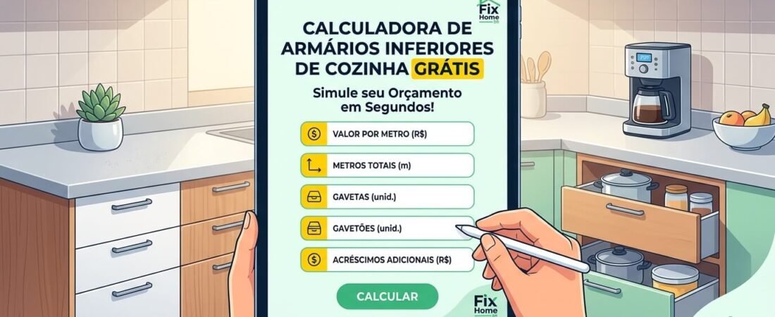 Calculadora de Armários Inferiores de Cozinha Grátis