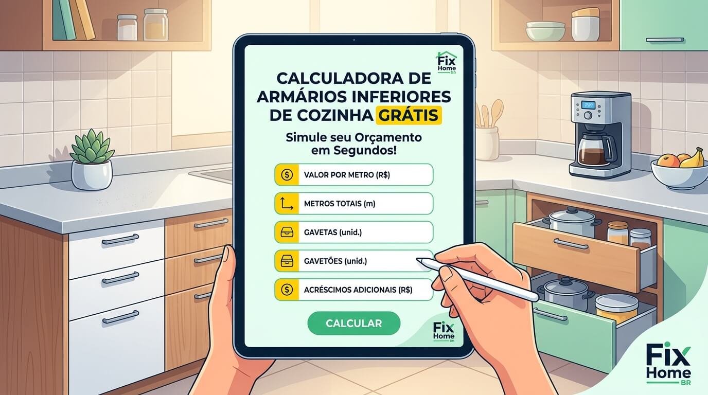 Calculadora de Armários Inferiores de Cozinha Grátis
