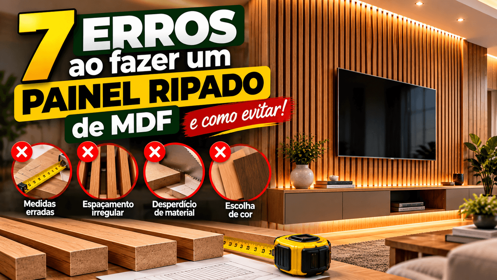7 Erros ao Fazer um Painel Ripado de MDF e Como Evitar