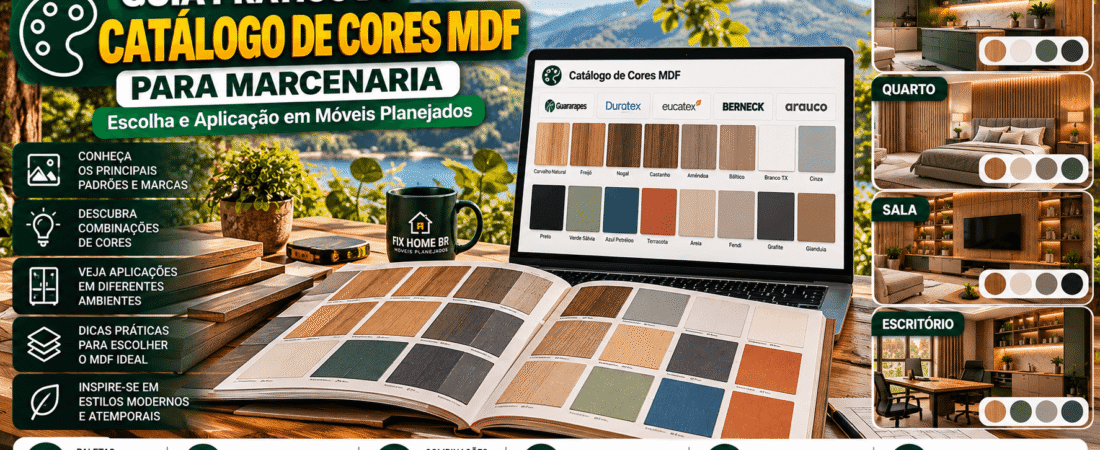 Guia Prático do Catálogo de Cores MDF para Marcenaria: Escolha e Aplicação em Móveis Planejados