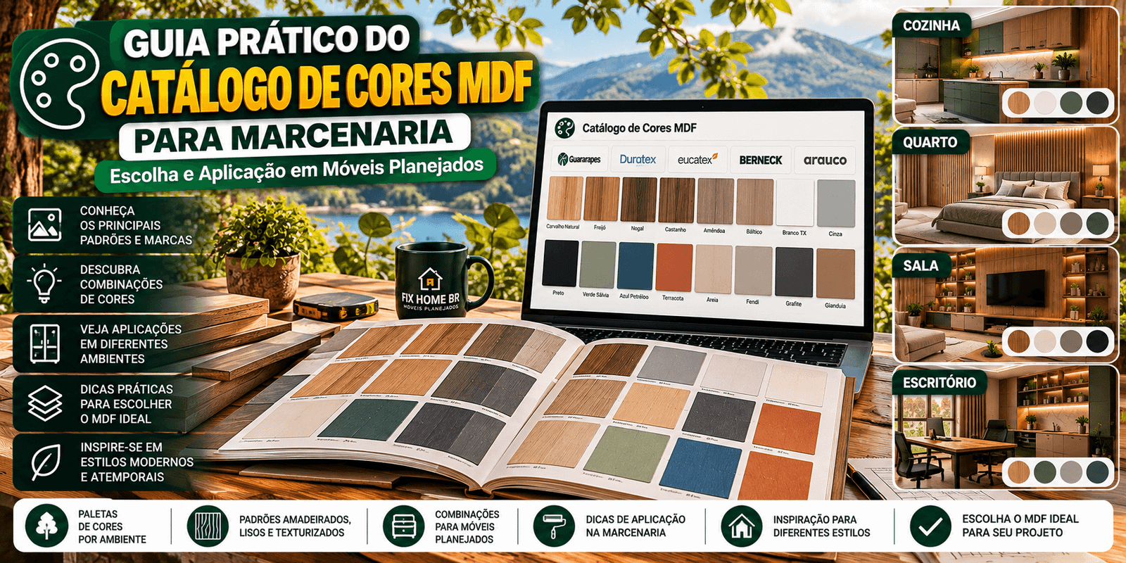 Guia Prático do Catálogo de Cores MDF para Marcenaria: Escolha e Aplicação em Móveis Planejados