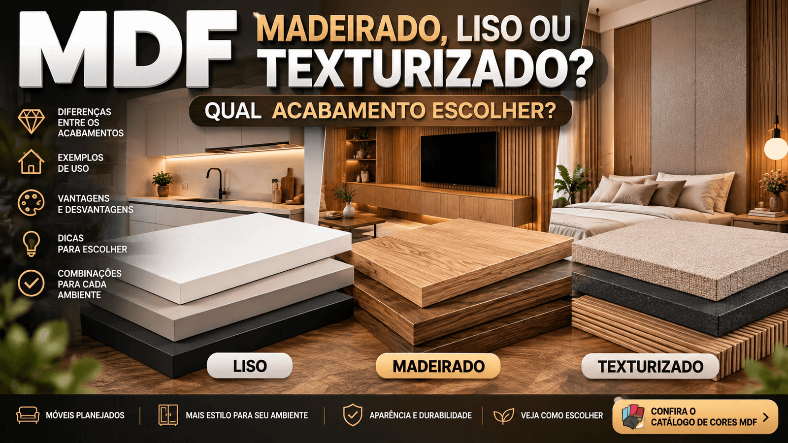 MDF Madeirado, Liso ou Texturizado: Qual Acabamento Escolher?