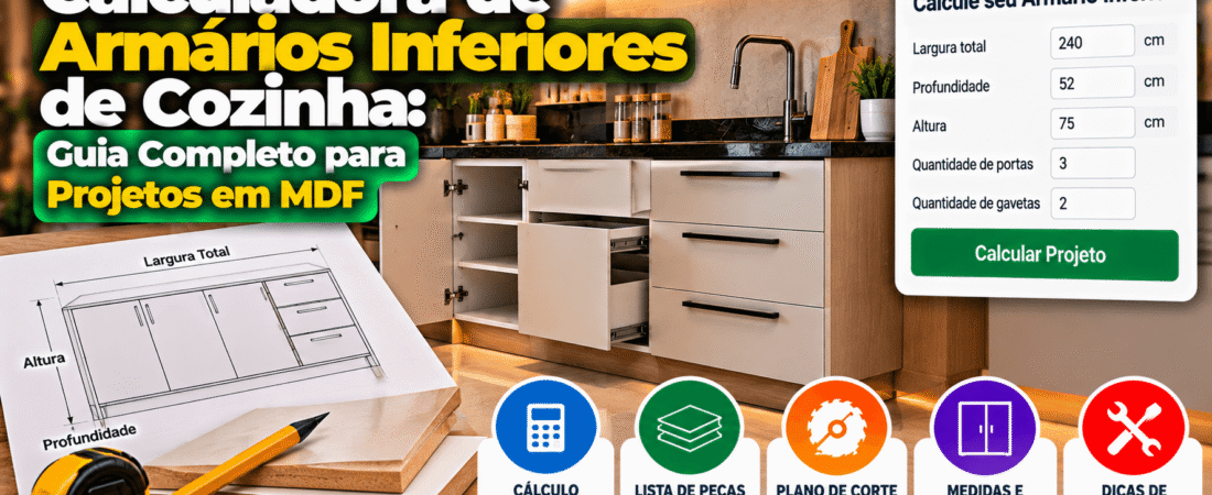 Calculadora de Armários Inferiores de Cozinha: Guia Completo para Projetos em MDF