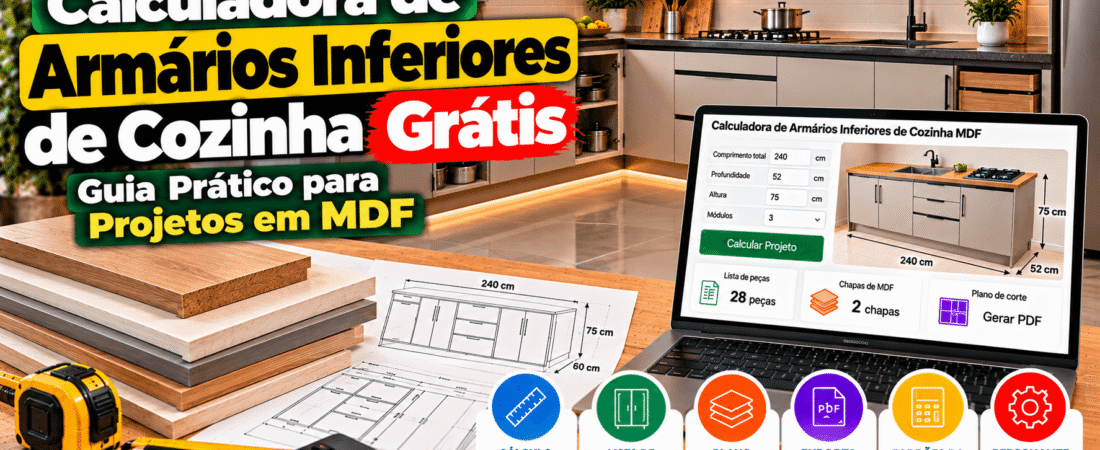 Calculadora de Armários Inferiores de Cozinha Grátis: Guia Prático para Projetos em MDF