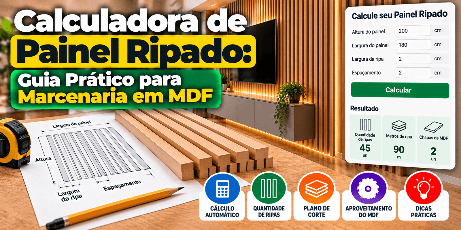 Calculadora de Painel Ripado: Guia Prático para Marcenaria em MDF