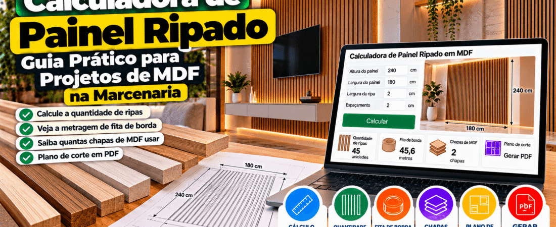 Calculadora de Painel Ripado: Guia Prático para Projetos de MDF na Marcenaria