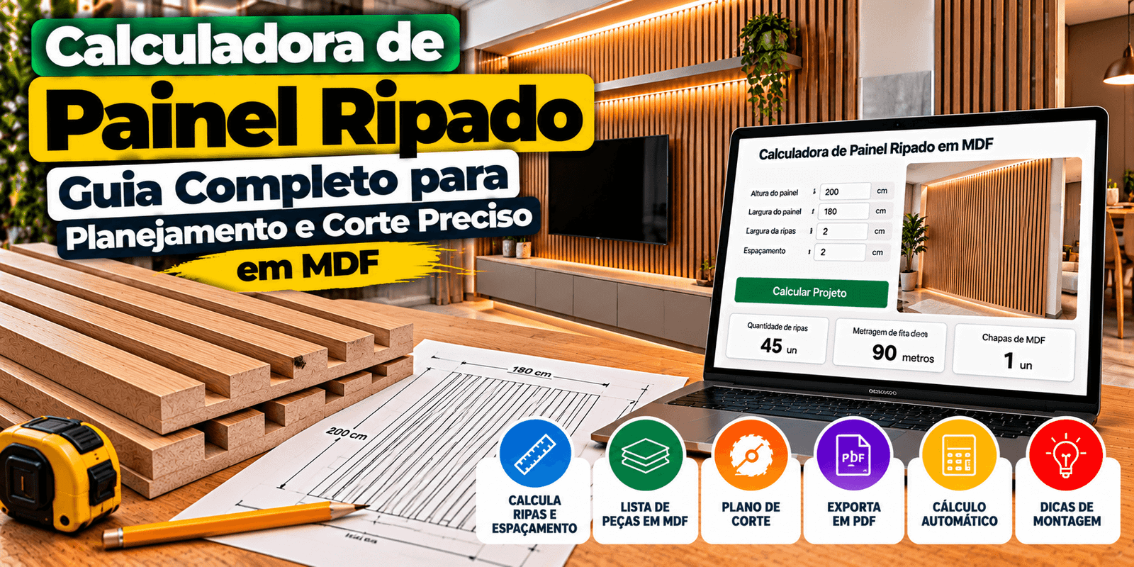 Calculadora de Painel Ripado: Guia Completo para Planejamento e Corte Preciso em MDF