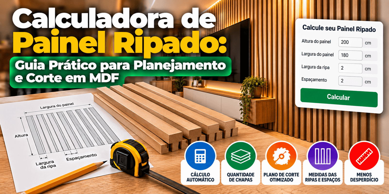 Calculadora de Painel Ripado: Guia Prático para Planejamento e Corte em MDF