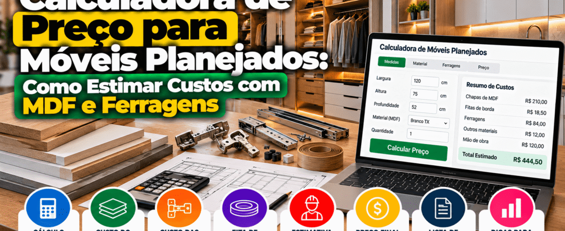 Calculadora de Preço para Móveis Planejados: Como Estimar Custos com MDF e Ferragens