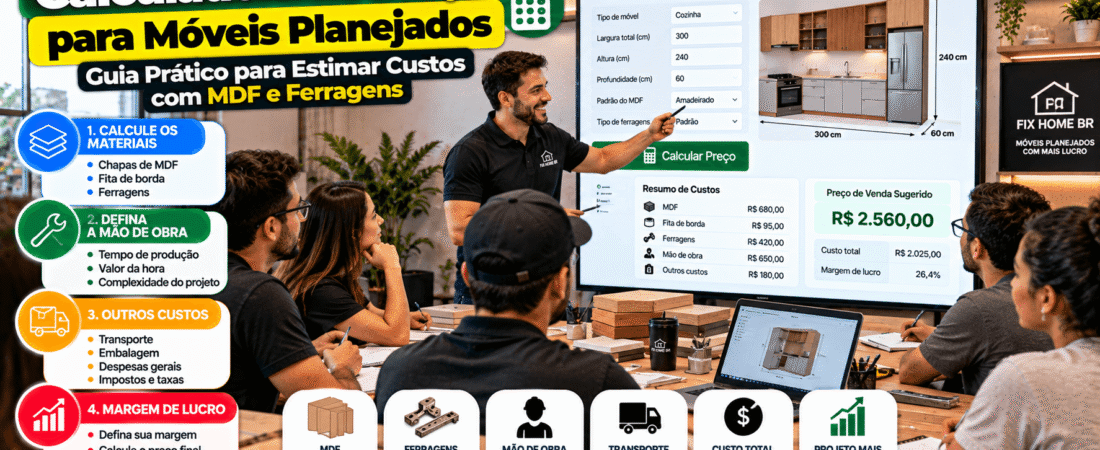 Calculadora de Preço para Móveis Planejados: Guia Prático para Estimar Custos com MDF e Ferragens