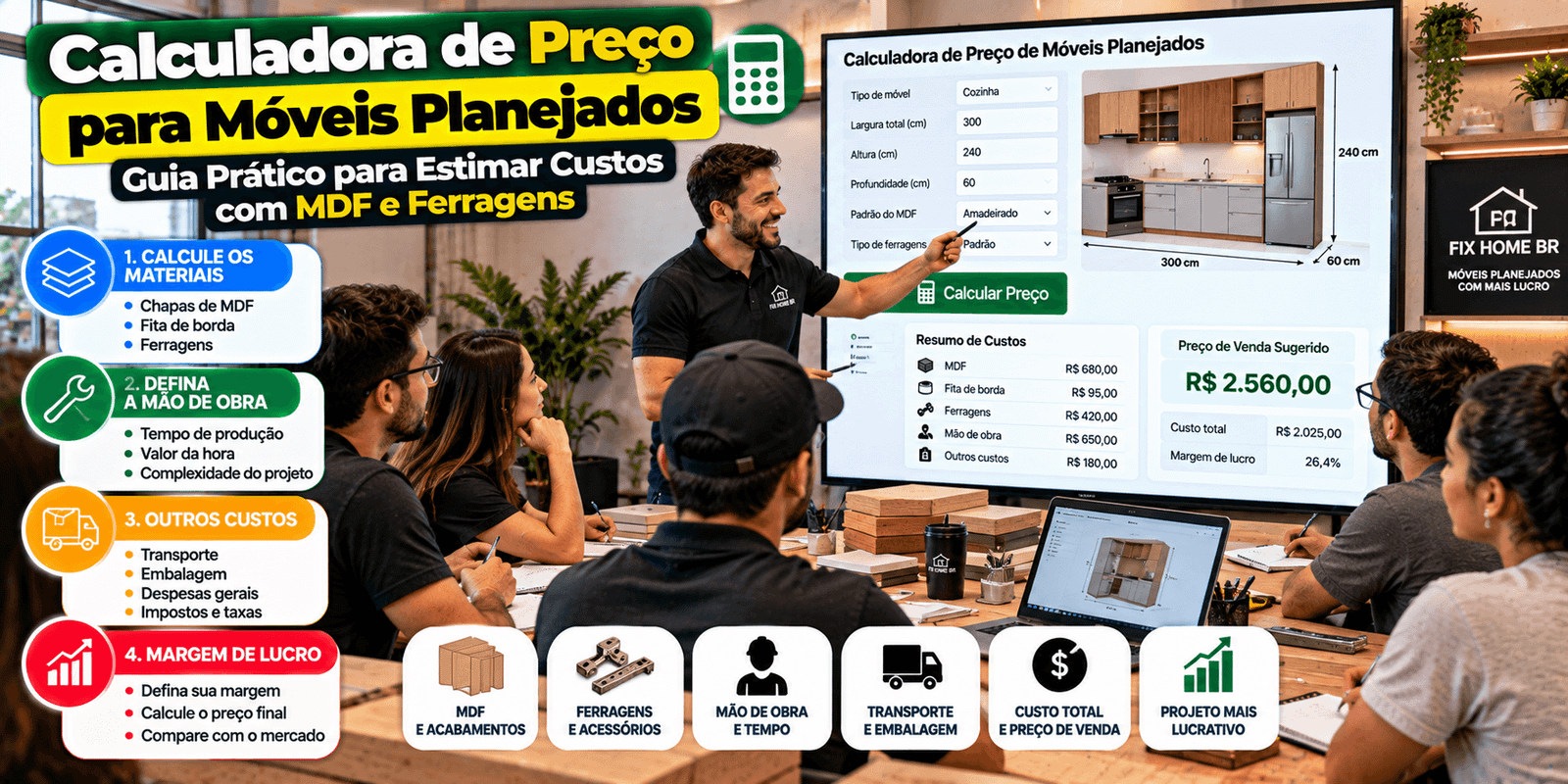 Calculadora de Preço para Móveis Planejados: Guia Prático para Estimar Custos com MDF e Ferragens