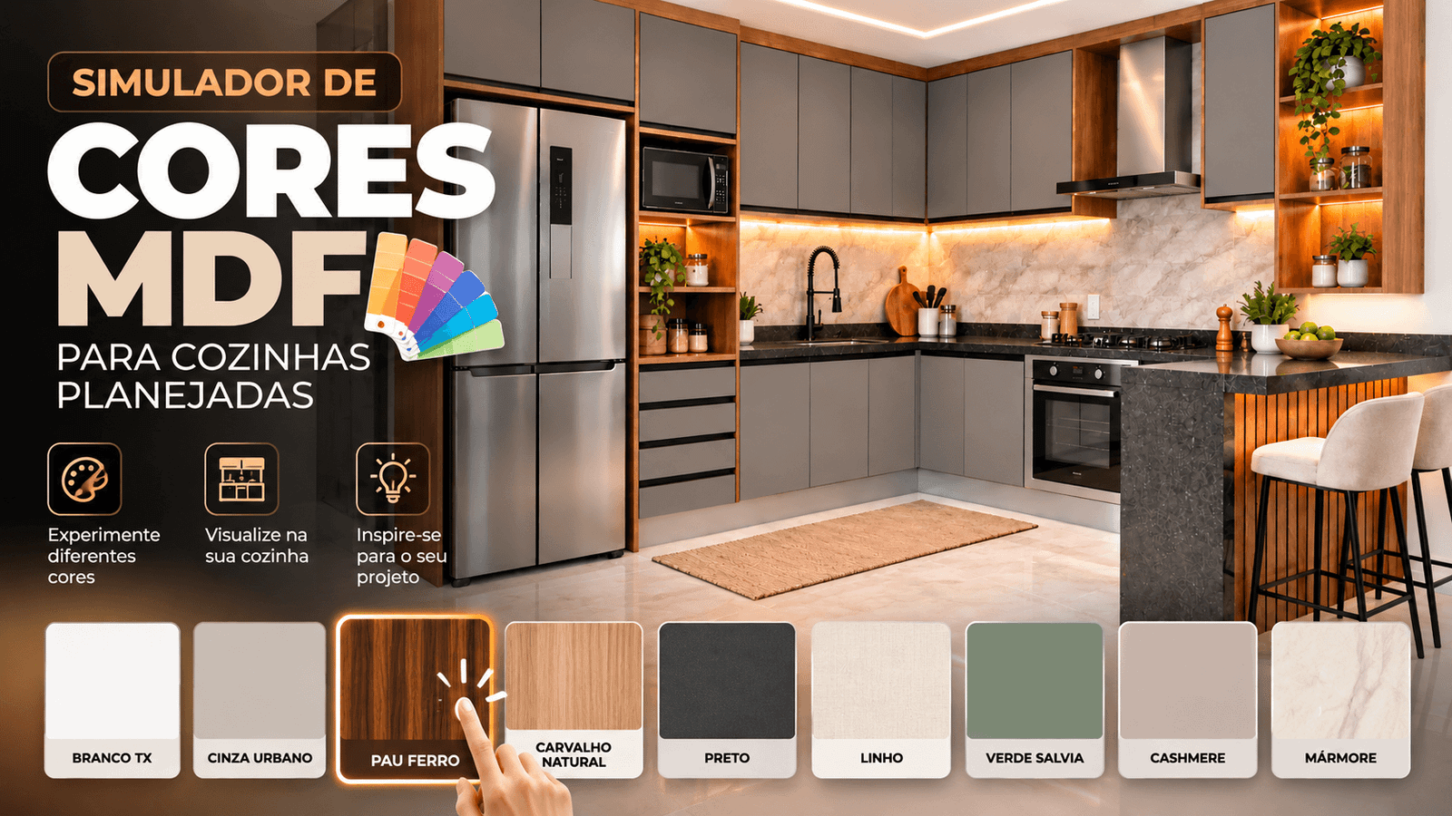 Simulador de Cores MDF para Cozinhas Planejadas
