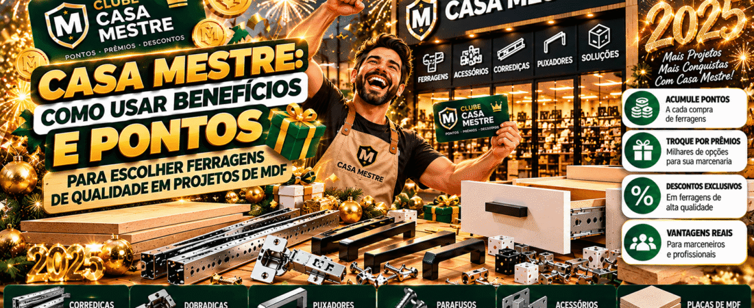 Casa Mestre: Como Usar Benefícios e Pontos para Escolher Ferragens de Qualidade em Projetos de MDF