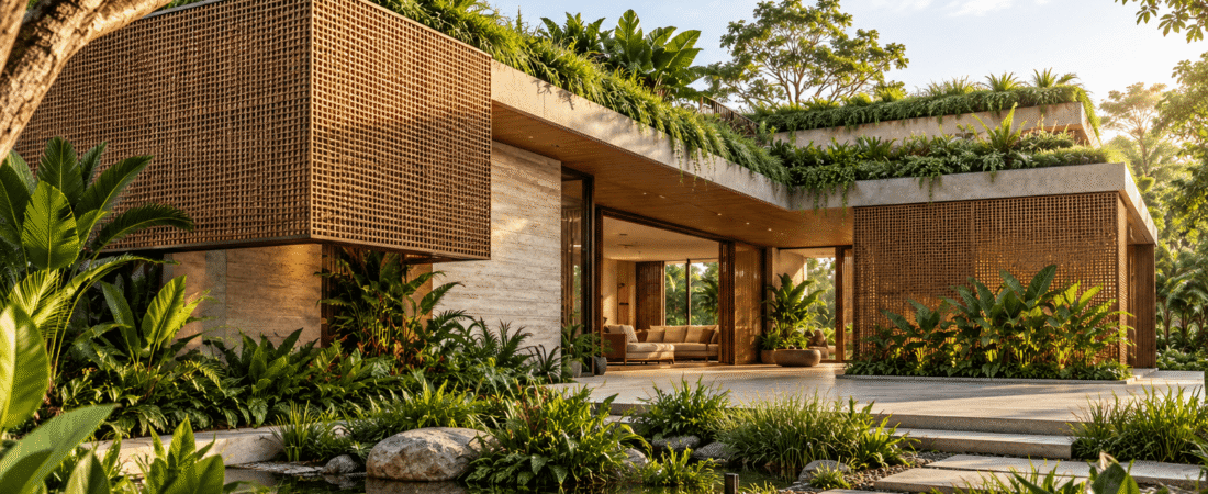 Casa Sustentável: Como Incorporar o PET Reciclado e Telhado Verde no Seu Projeto