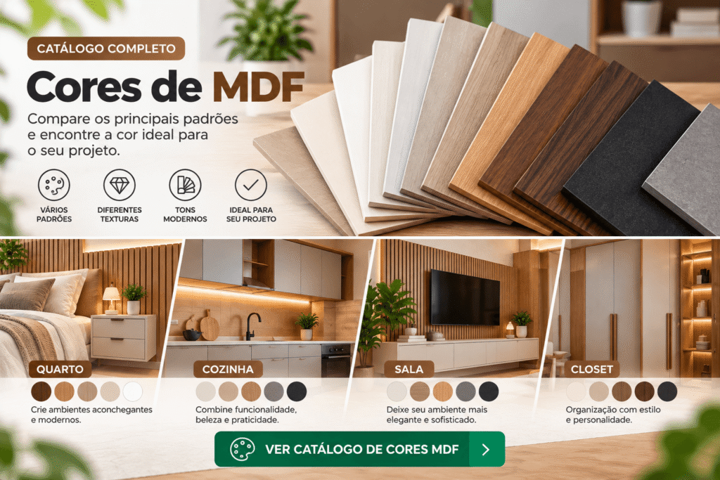 Catálogo de cores MDF para móveis planejados