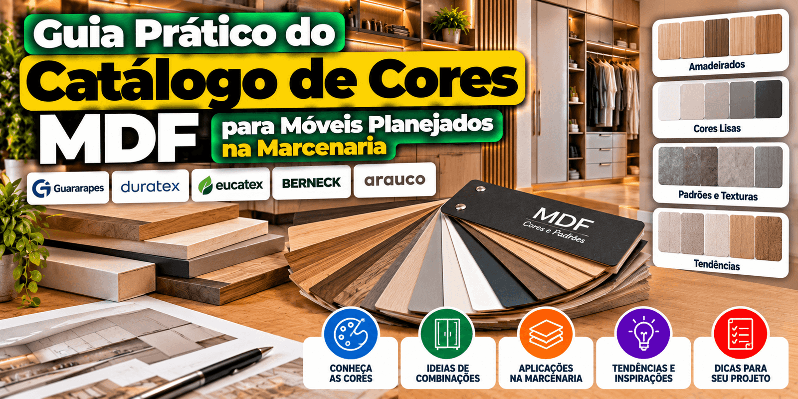 Guia Prático do Catálogo de Cores MDF para Móveis Planejados na Marcenaria