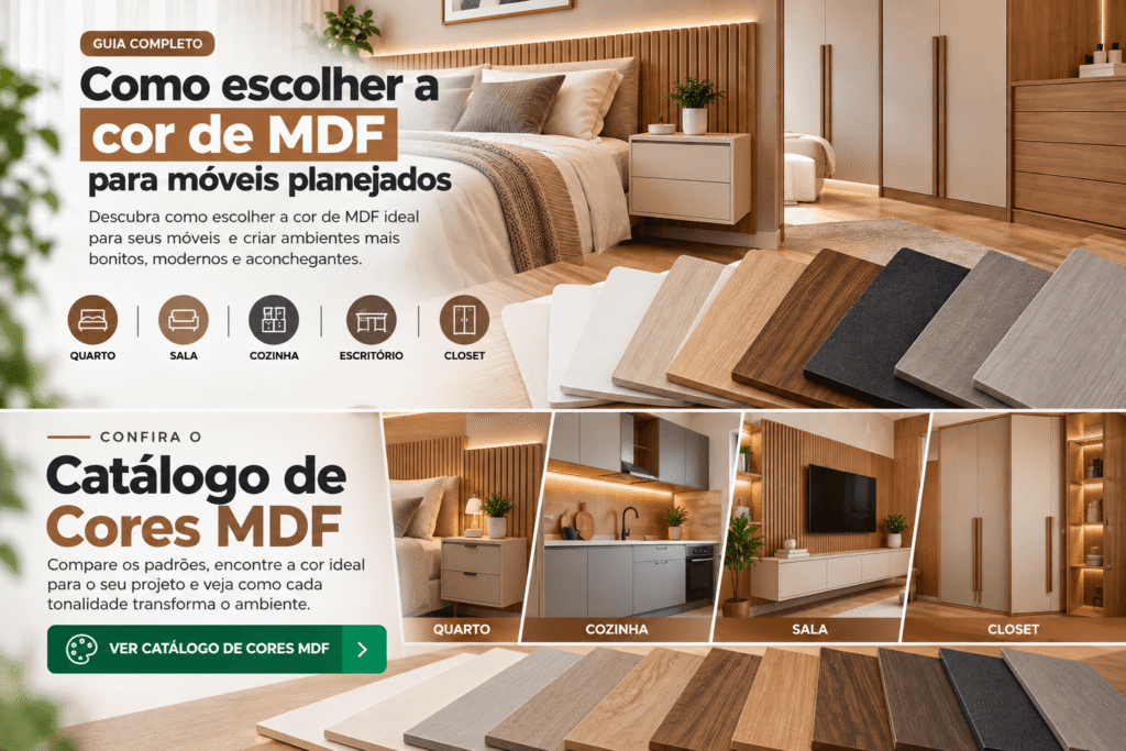 Catálogo de cores MDF para escolher o padrão ideal para móveis