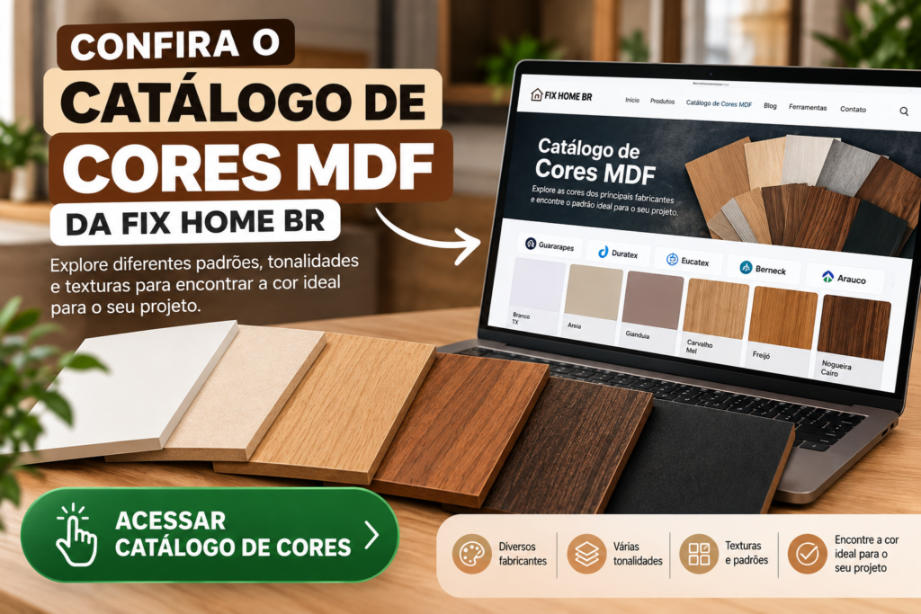 Catálogo de cores MDF da FIX HOME BR para escolher o padrão ideal