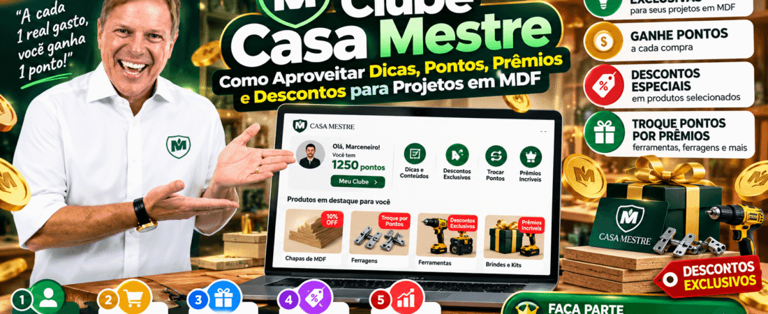 Clube Casa Mestre: Como Aproveitar Dicas, Pontos, Prêmios e Descontos para Projetos em MDF
