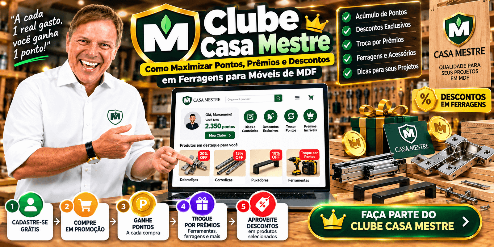 Como Aproveitar Pontos e Recompensas do Clube Casa Mestre