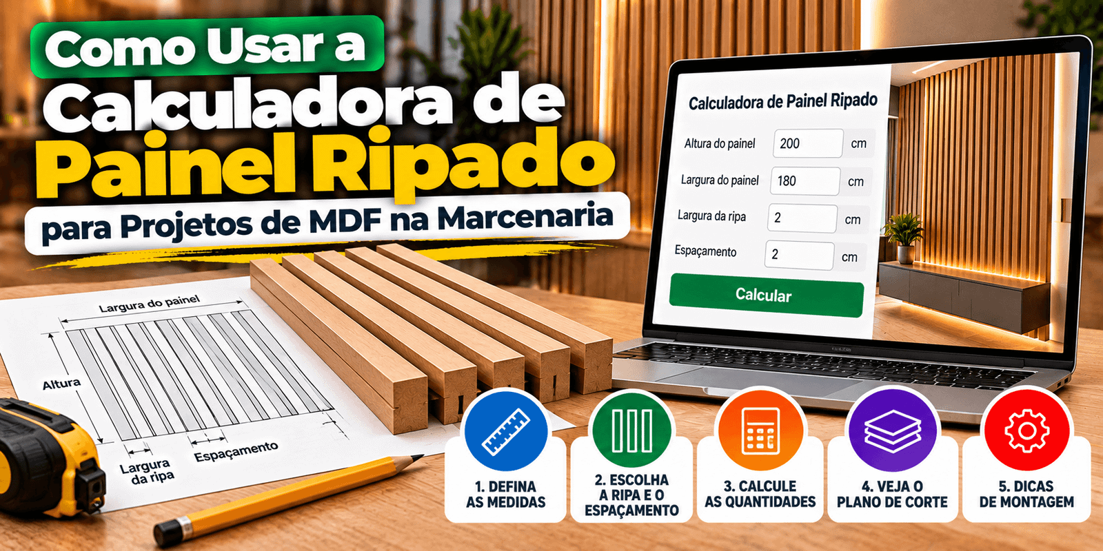 Como Usar a Calculadora de Painel Ripado para Projetos de MDF na Marcenaria