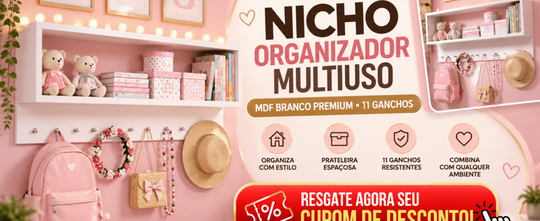 Cupom de Desconto: Nicho Organizador Multiuso com 11 Ganchos