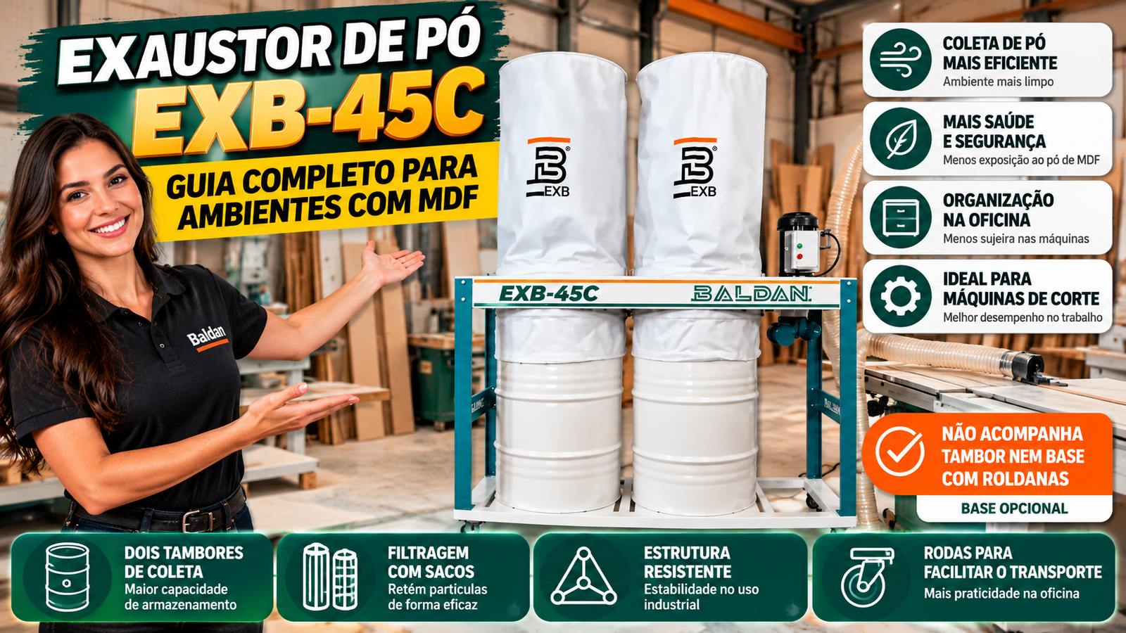 Exaustor de Pó para Marcenaria EXB-45C: Guia Completo para Ambientes com MDF
