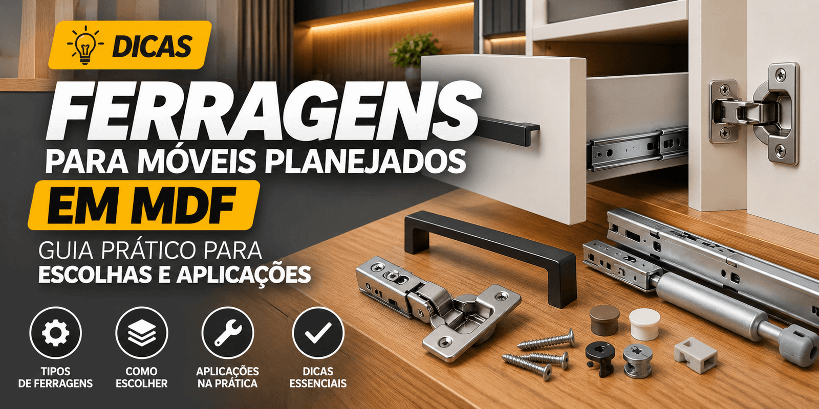 Ferragens para Móveis Planejados em MDF: Guia Prático para Escolhas e Aplicações