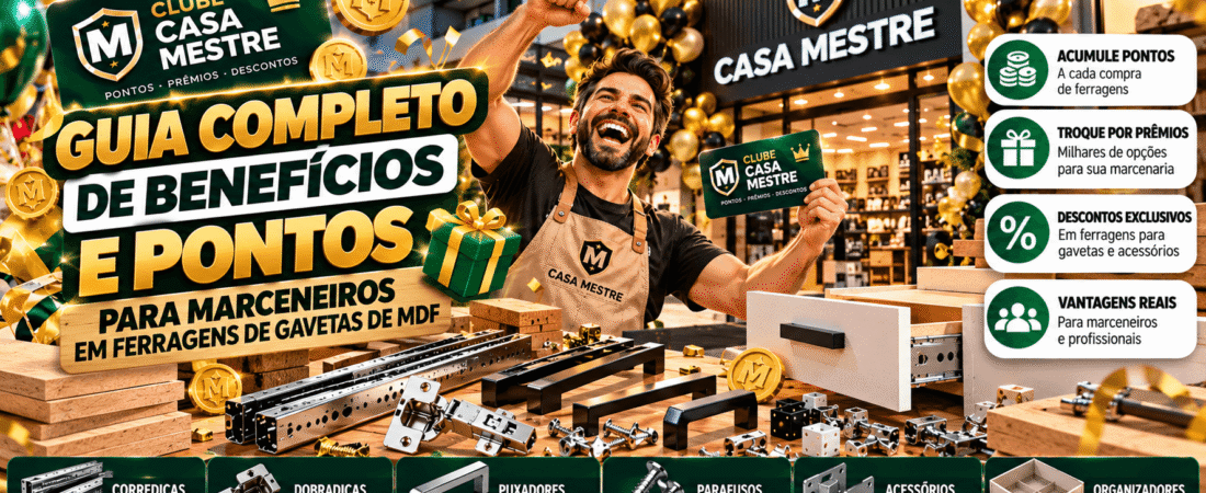 Casa Mestre: Guia Completo de Benefícios e Pontos para Marceneiros em Ferragens de Gavetas de MDF