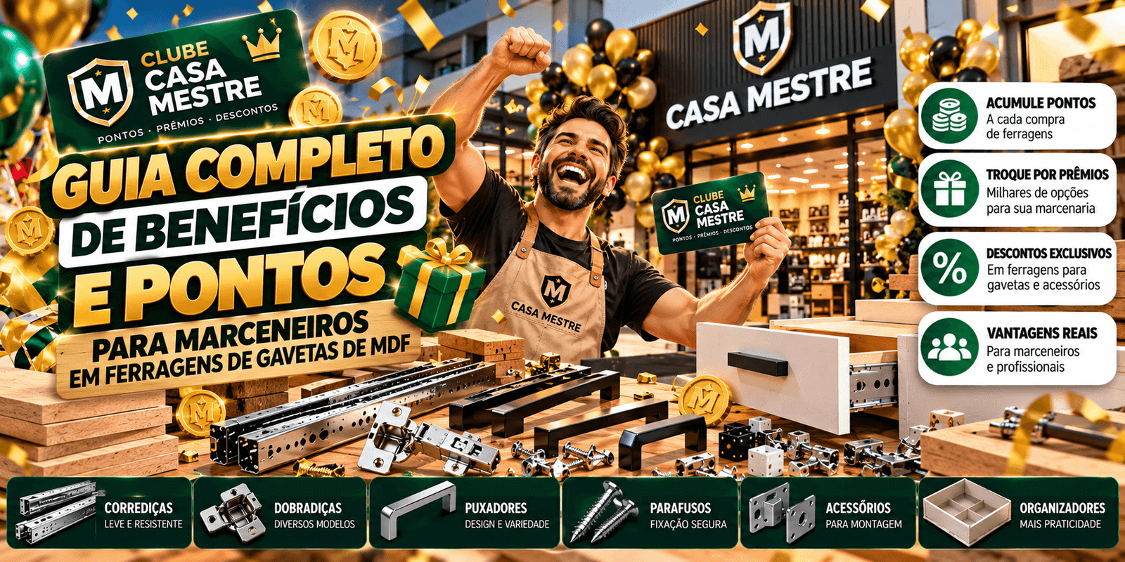 Casa Mestre: Guia Completo de Benefícios e Pontos para Marceneiros em Ferragens de Gavetas de MDF