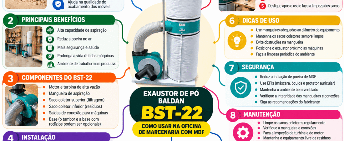 Como Usar o Exaustor de Pó BST-22 para Garantir Segurança e Qualidade na Marcenaria com MDF