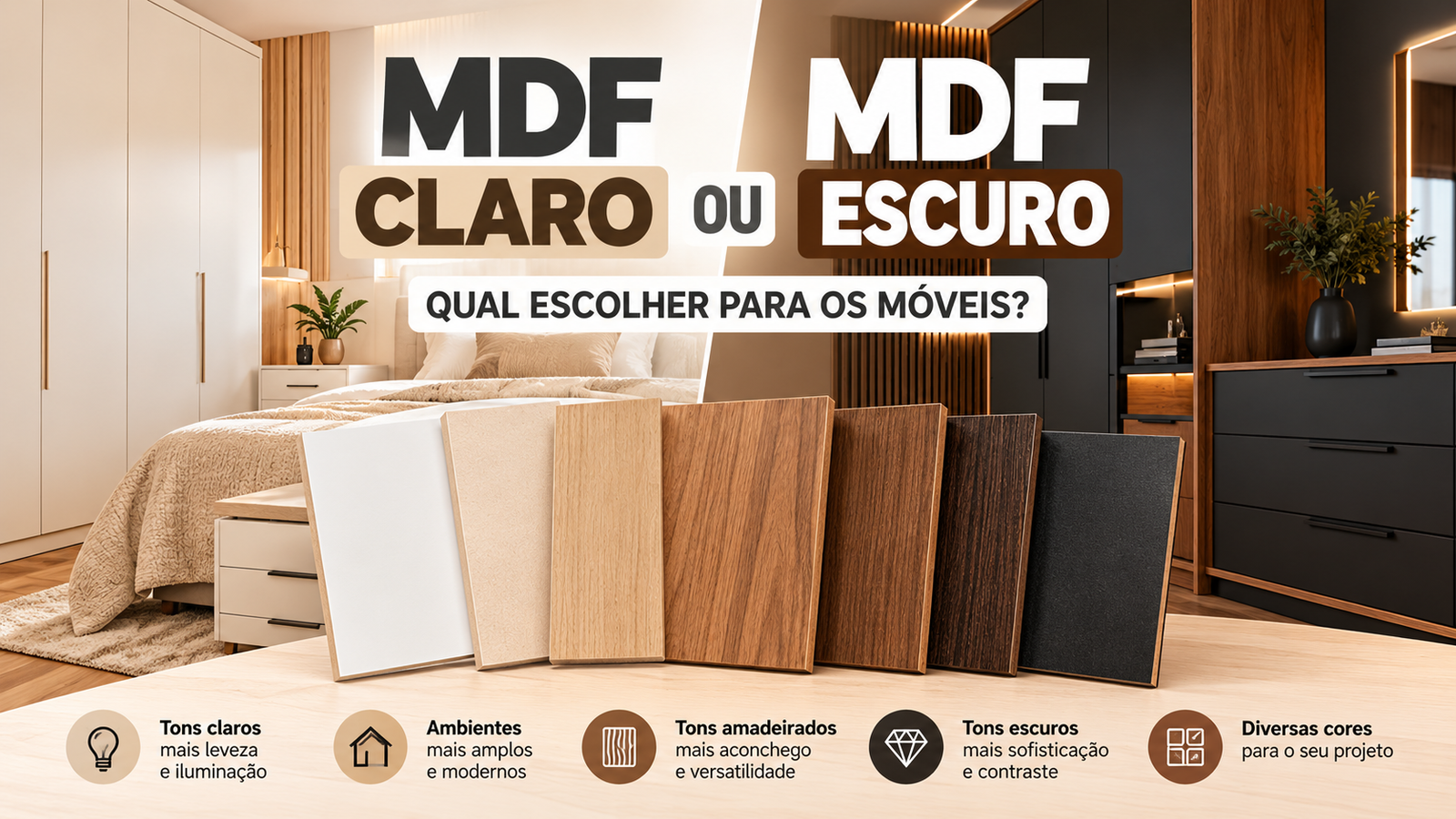 MDF Claro ou Escuro: Qual Escolher para os Móveis?