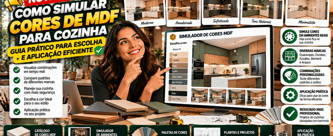 Como Simular Cores de MDF para Cozinha: Guia Prático para Escolha e Aplicação Eficiente