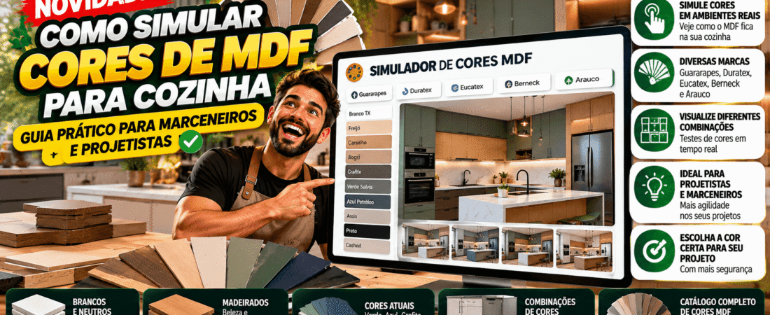 Como Simular Cores de MDF para Cozinha: Guia Prático para Marceneiros e Projetistas