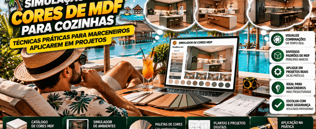 Simulação de Cores de MDF para Cozinhas: Técnicas Práticas para Marceneiros Aplicarem em Projetos