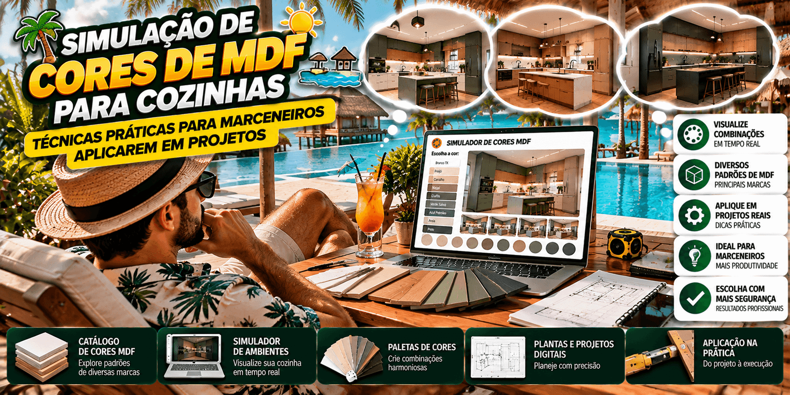 Simulação de Cores de MDF para Cozinhas: Técnicas Práticas para Marceneiros Aplicarem em Projetos